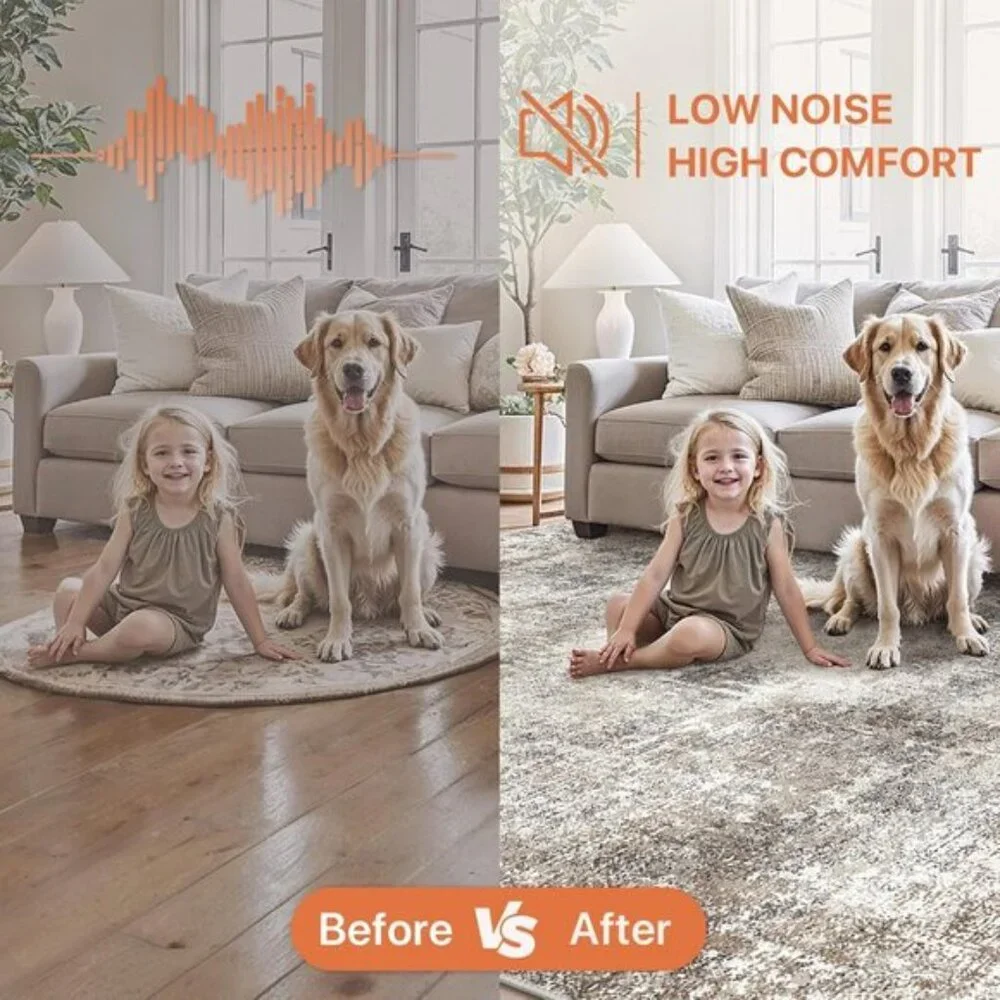 New 8x10 Washable Area Rug, Modern Abstract Non-Slip Carpet for Home & Room